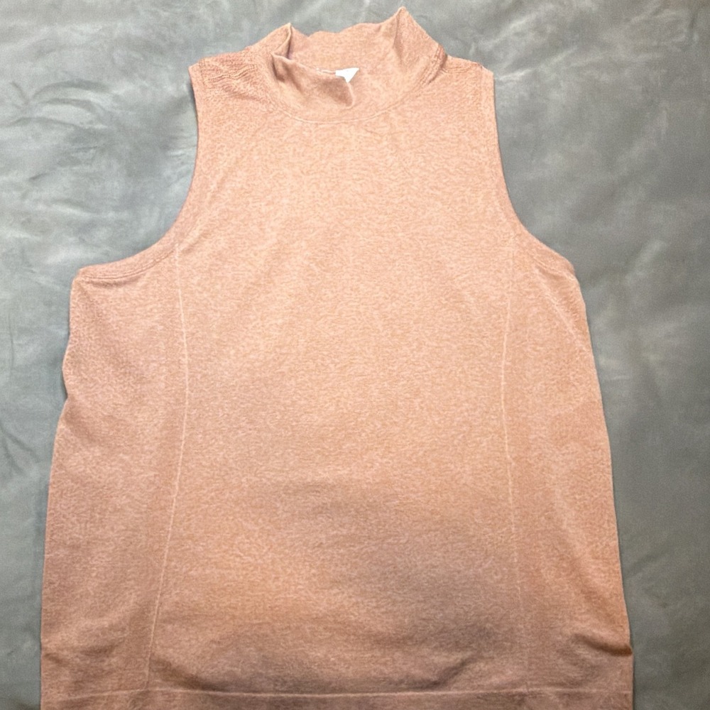 Calia Women's Golf Seamless Sleeveless Mock Neck Top Dark Orange Sz XL